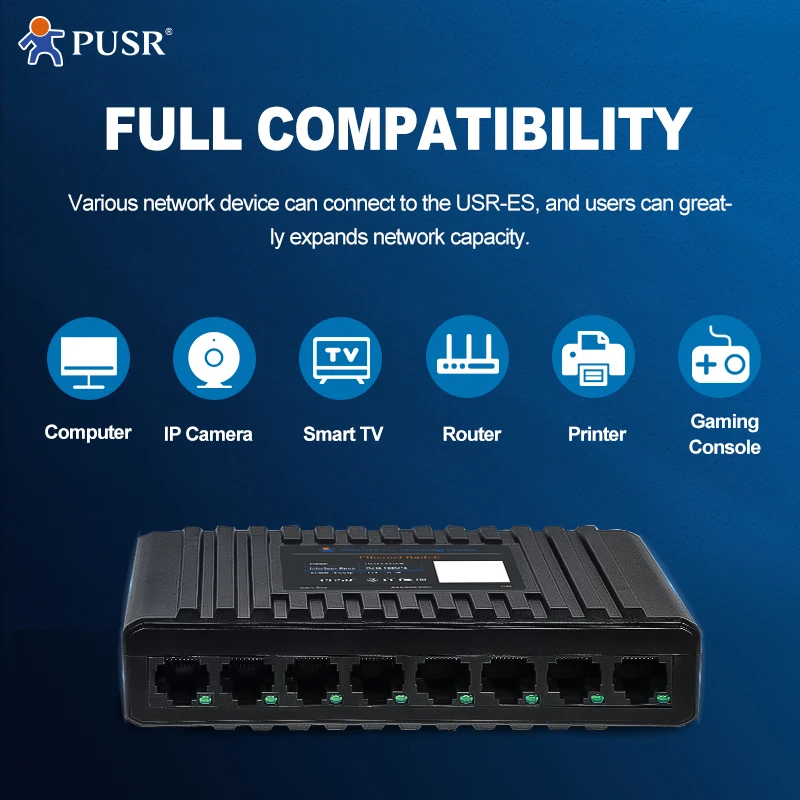 1948 Prezzo Per 2 Pezzi 】Pusr 5 Porte Switch Di Rete Gigabit Ethernet 10/100/1000Mbps Montaggio Su Guida Din Usr-Es