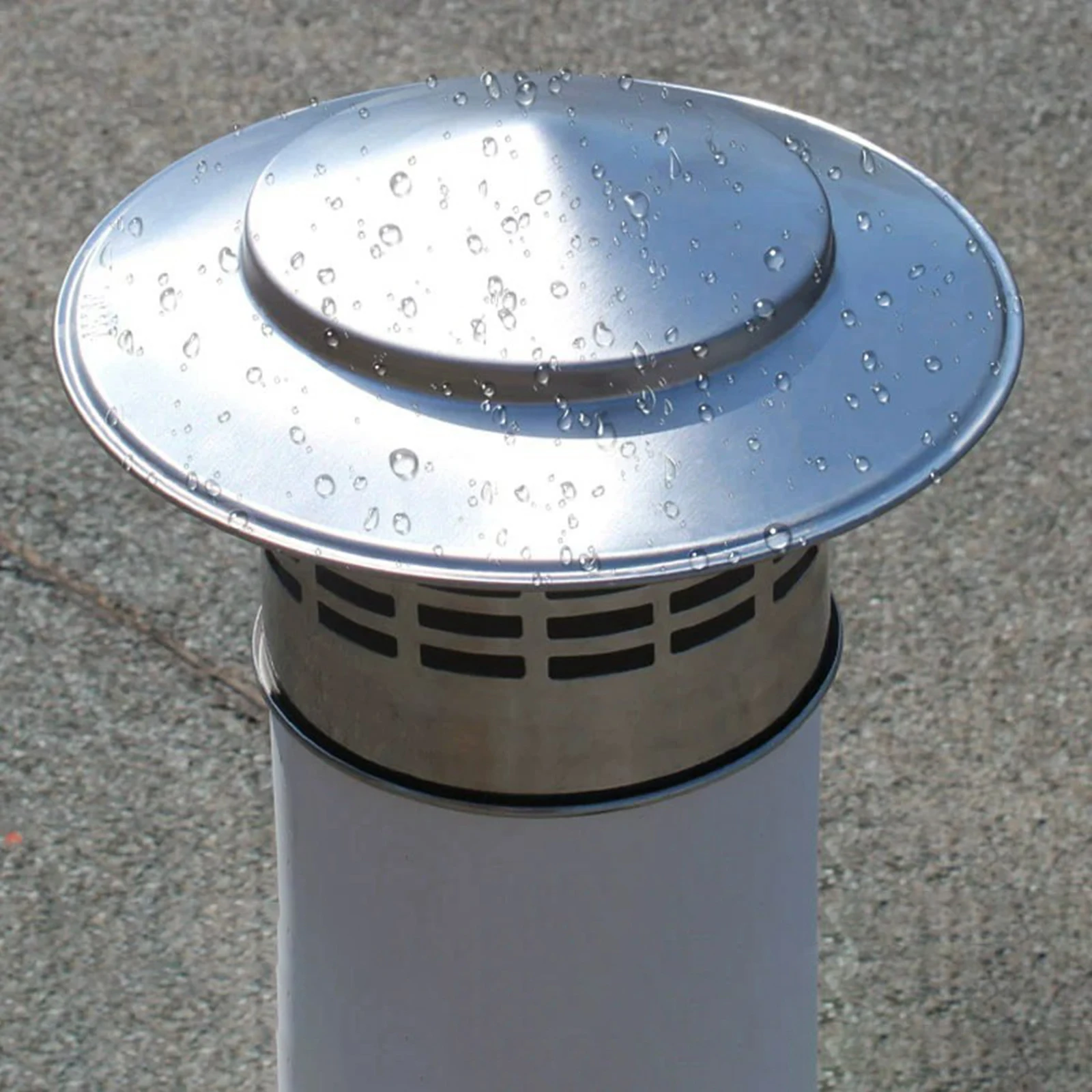 Umbrella Chimney Hat Cap Ducting Pipe Rain Water Cap Waterproof Pipe Cover Fresh Air Exhaust Roof Hood Pvc 304 chimney cap