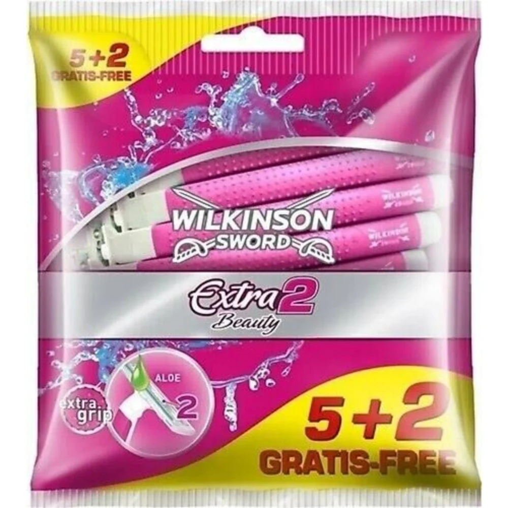 Wilkinson Sword Extra 2 Rasoio Di Bellezza Per Donna, 5 + 2 Pezzi