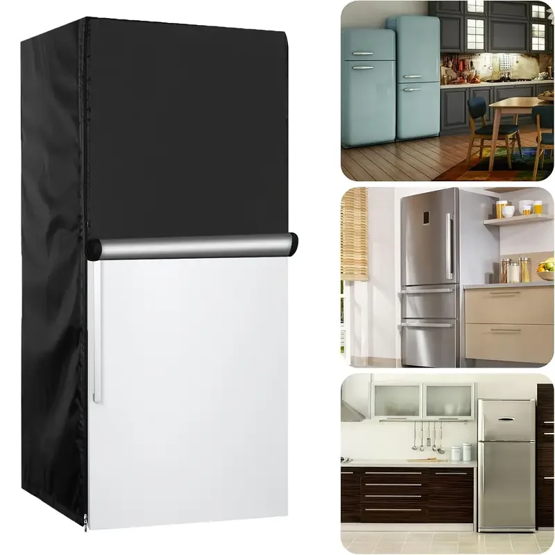 Waterproof Upright Freezer Cover with Zipper Fridge Protector Dustproof & Sun-Proof