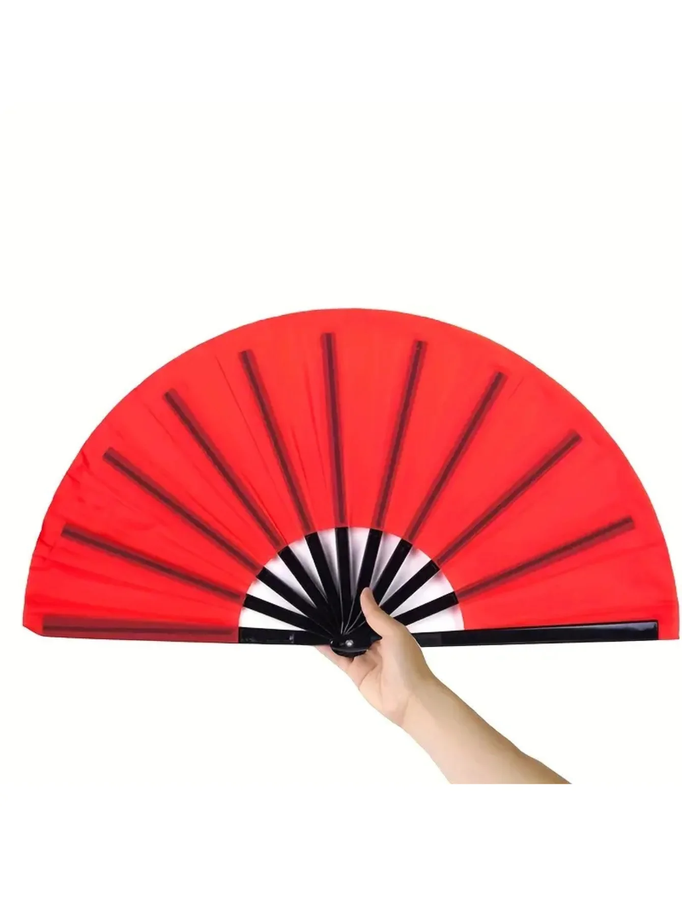 Double-Sided Plastic Kung Fu Folding Handhold Fan Lightweight Tai Chi Martial Arts Prop Classic Chinese Cultural Accessory