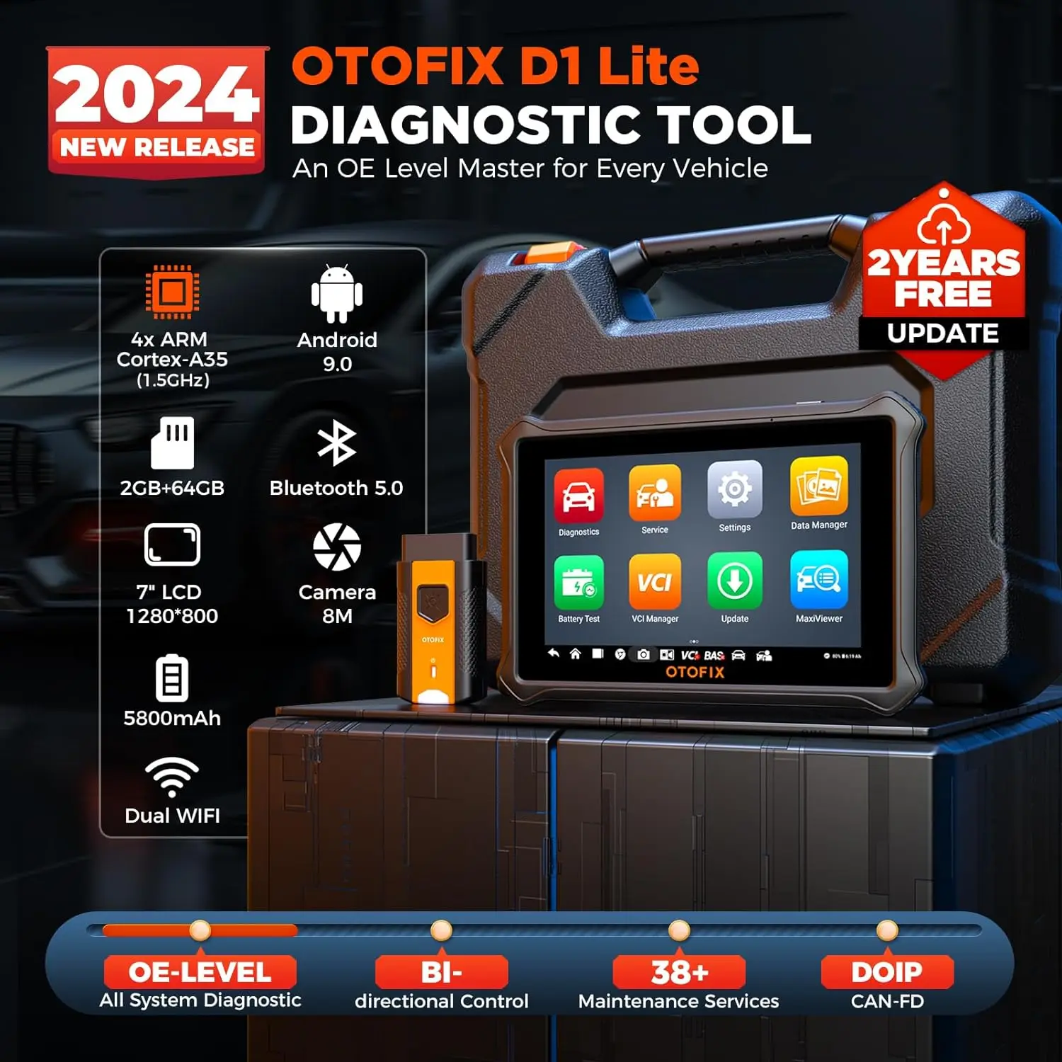 OTOFIX D1 LITE OBD2 스캐너 자동차 진단 도구, 블루투스 무선 양방향 제어, OBD 자동차 스캔 도구, 활성 테스트