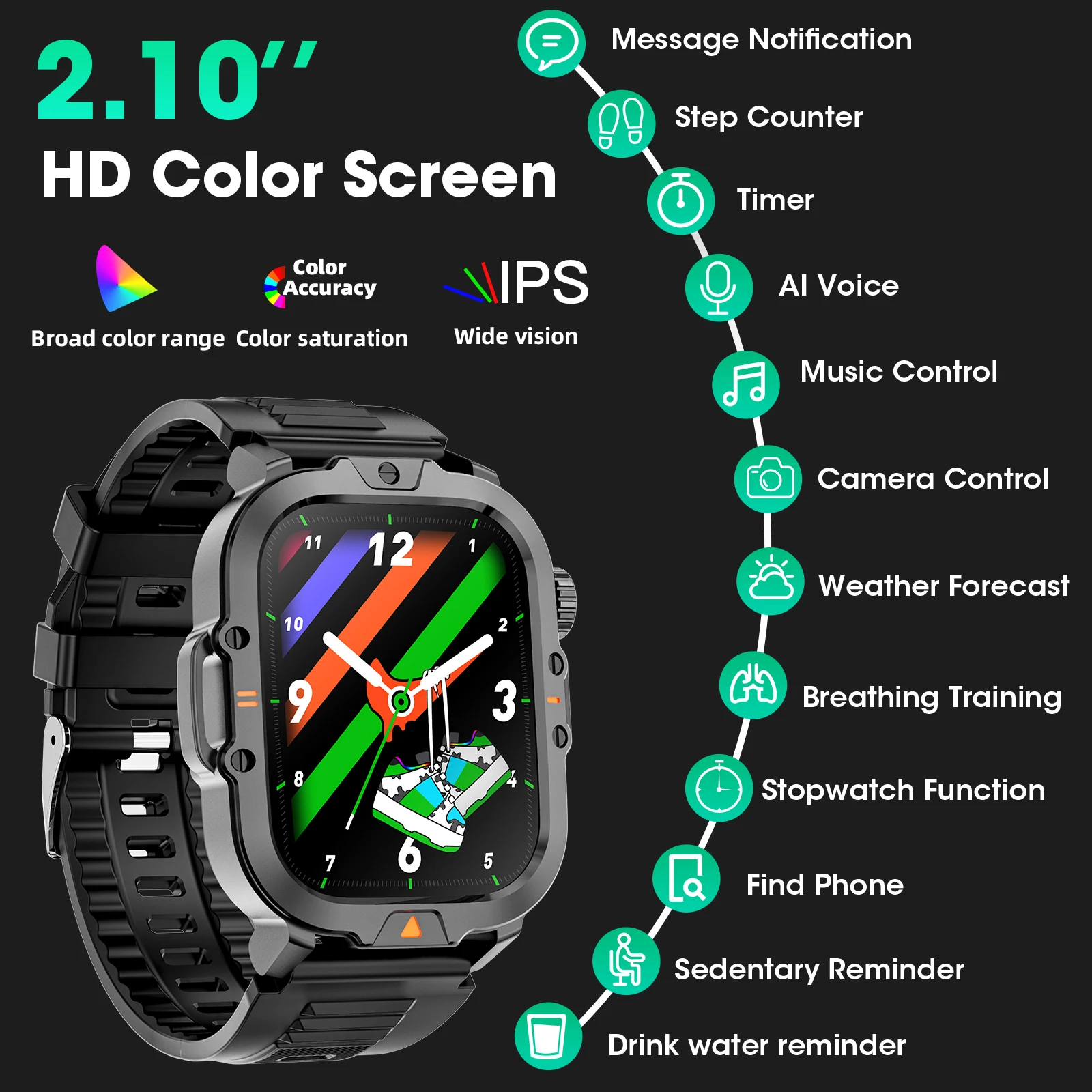 Smart Watches for Men Women'S Bluetooth Call 2.01 High-Definition Screen Fitness Sports Waterproof mens watches