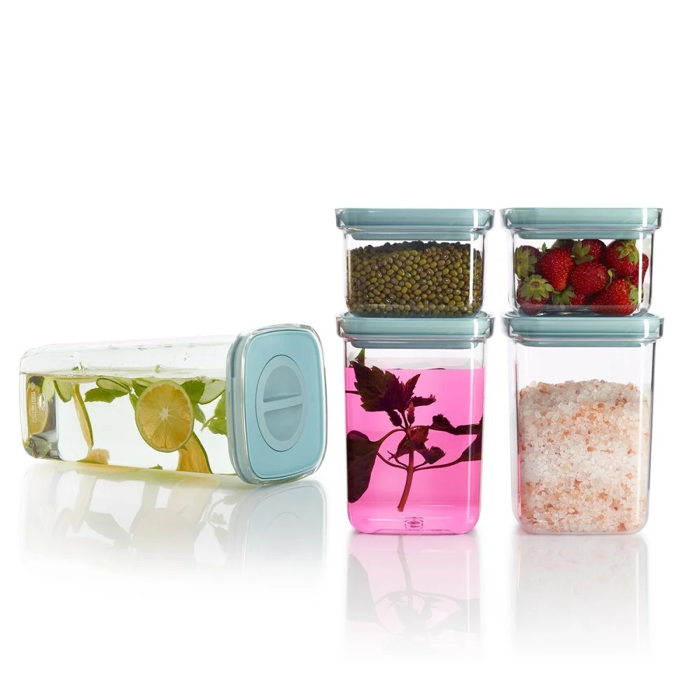 SUDE Kitchen Food Storage Container Jar Box Transparent Modern Vacuum  Airtight Lid Acrylic For Tea Spice Legume Pasta Cuisine