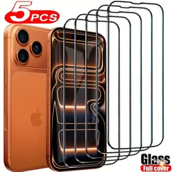 HD Glass Screen Protector Set - Premium Full Screen Tempered Glass Protection - 5Pcs (For iPhone 13 Pro)