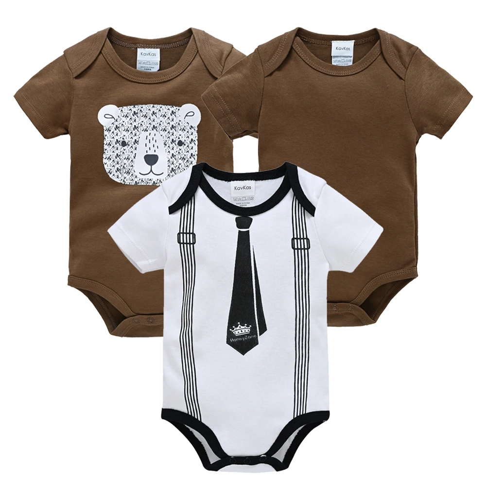 

Kavkas Summer Baby Boys Body Wear Bodysuit Jumpsuit Clothes Costume Cotton Bebes Infant Clothing Brown Lion Printing For Babies