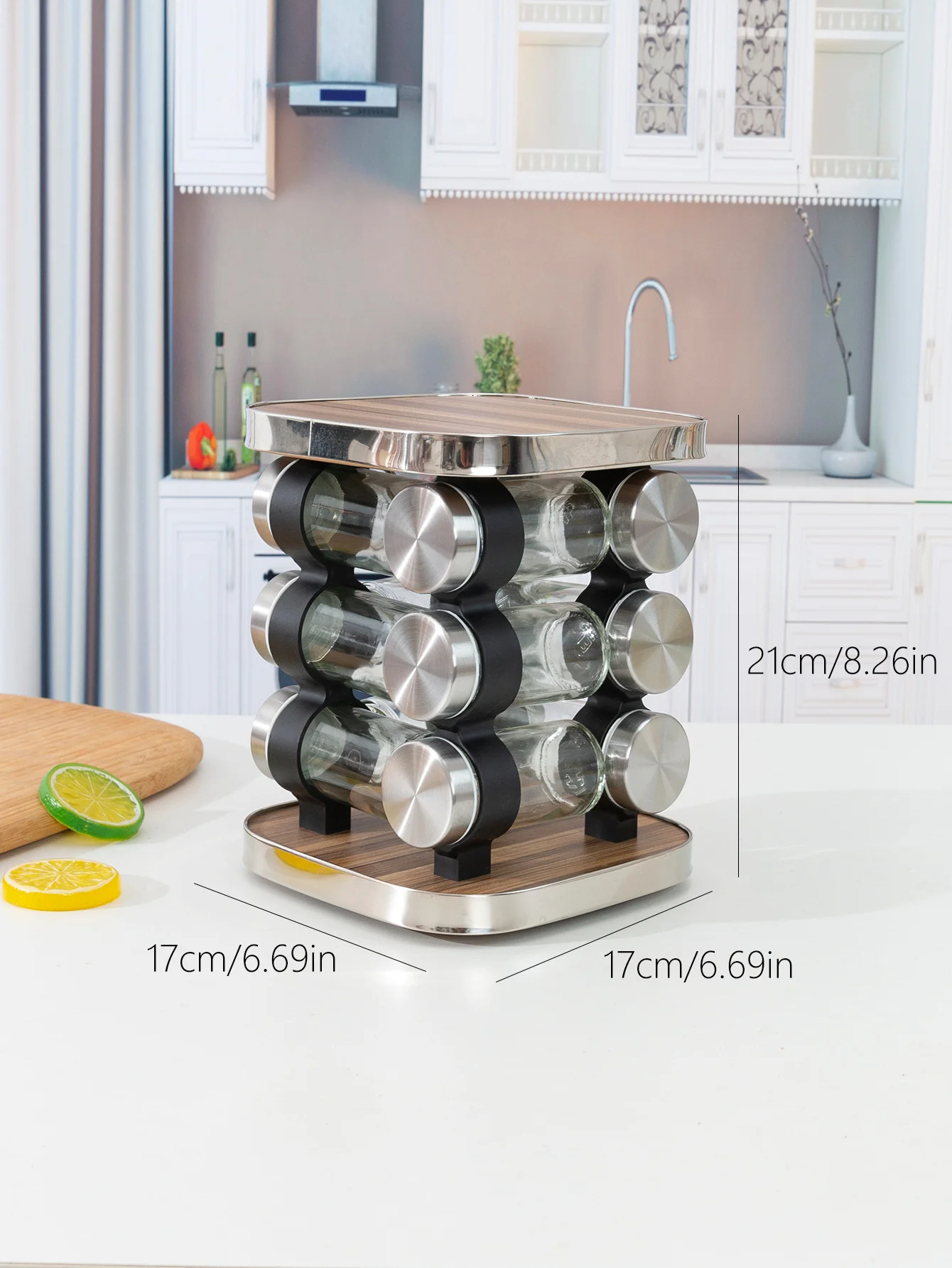 1 Set, Spices And Seasonings Sets, Revolving Countertop Spice Rack With  Spice Jar, Spice Tower Organizer For Countertop Or Cabinet, Multifunctional