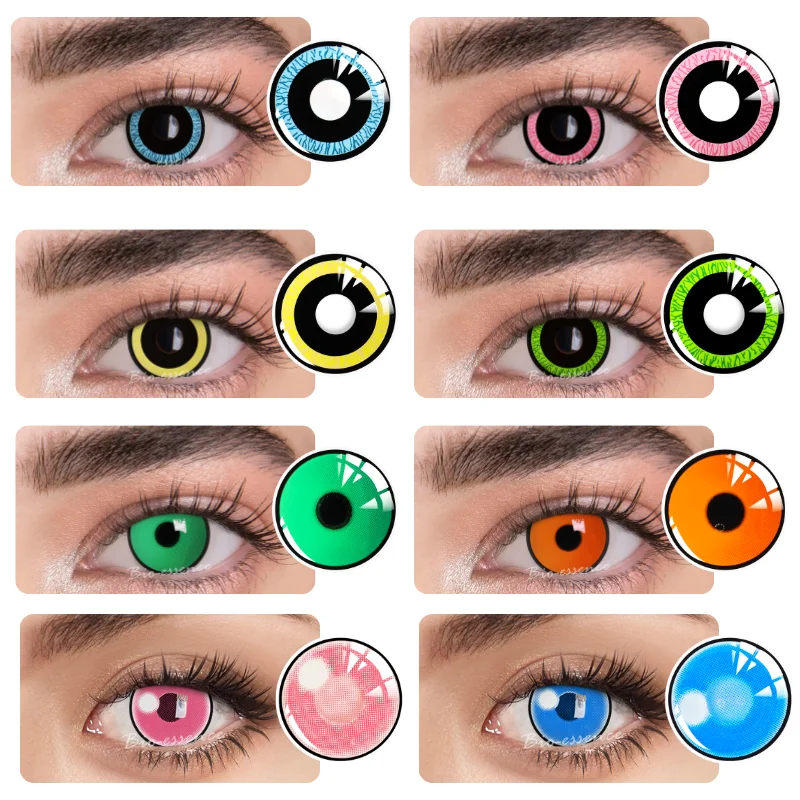 Bio-essence 1 Pair Cosplay Contact Lenses For Eyes Yearly Color Contact Beauty Makeup Cosmetic Lenses Eyes Anime Contact Lens
