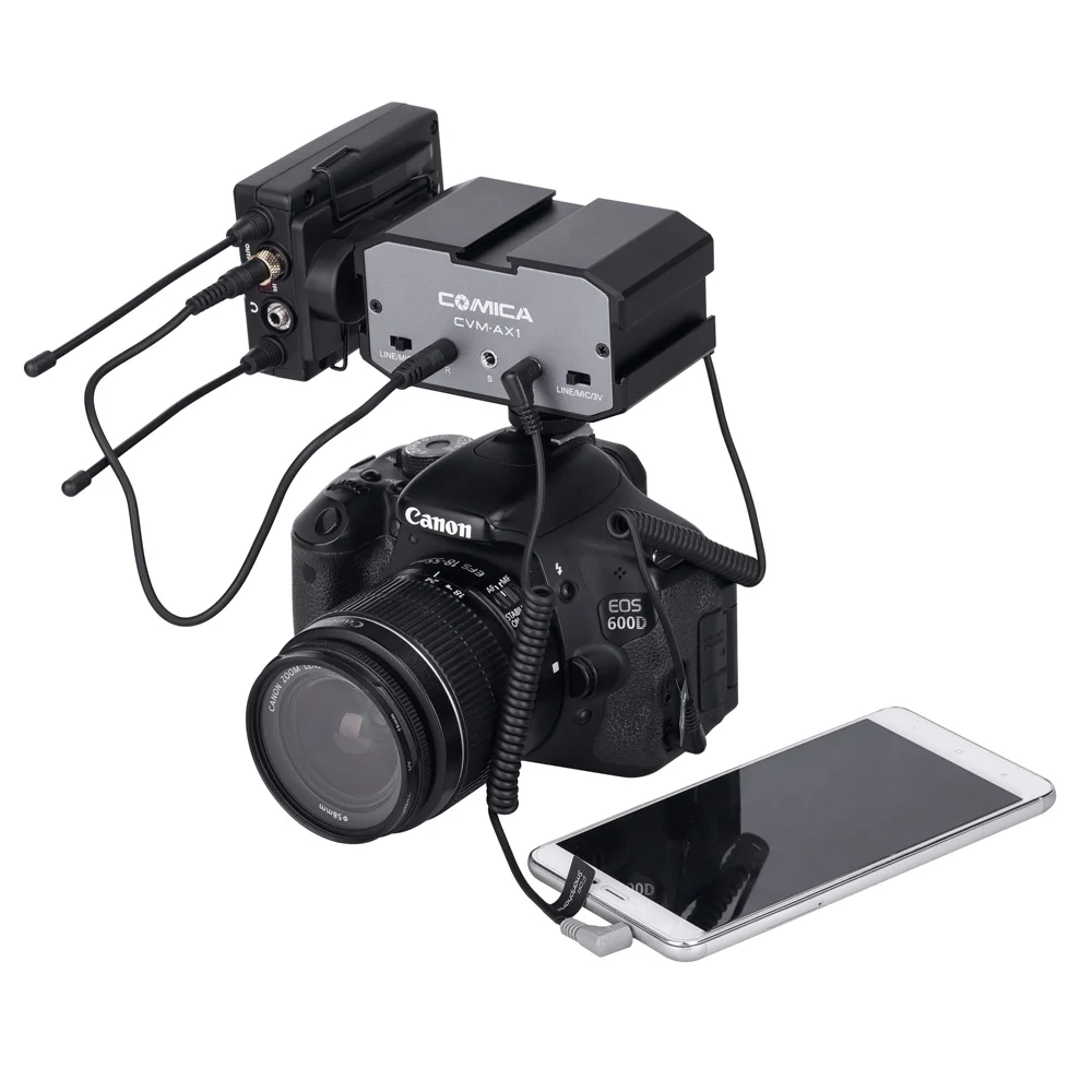 CVM-AX1 DSLR Audio Adapter Microphone Audio Mixer Adapter with Real-time Monitor