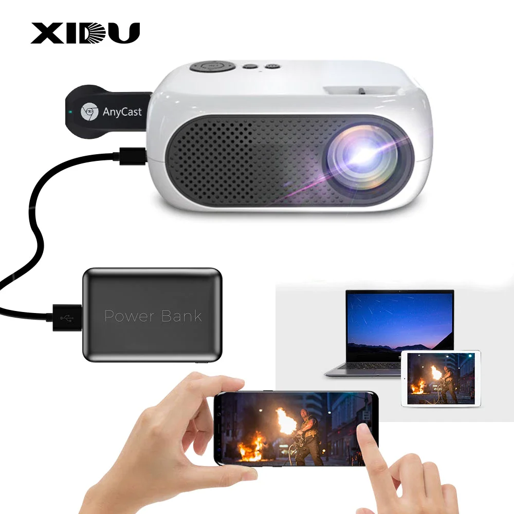 Xidu mini projector support 1080p full hd native 480p led projector for