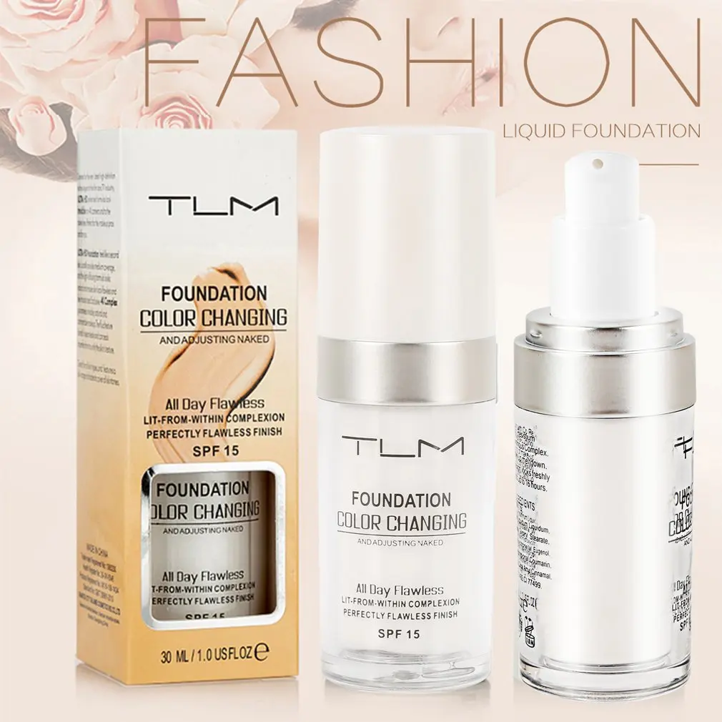 Foundation Concealer Colour Changing Warm Skin Tone Foundation Makeup Base Nude Face Moisturizing Liquid Cover Concealer for Women
