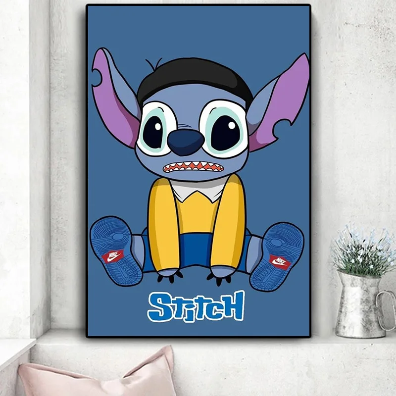 Disney anime lilo & stitch pintura em tela bonito ponto cartazes e