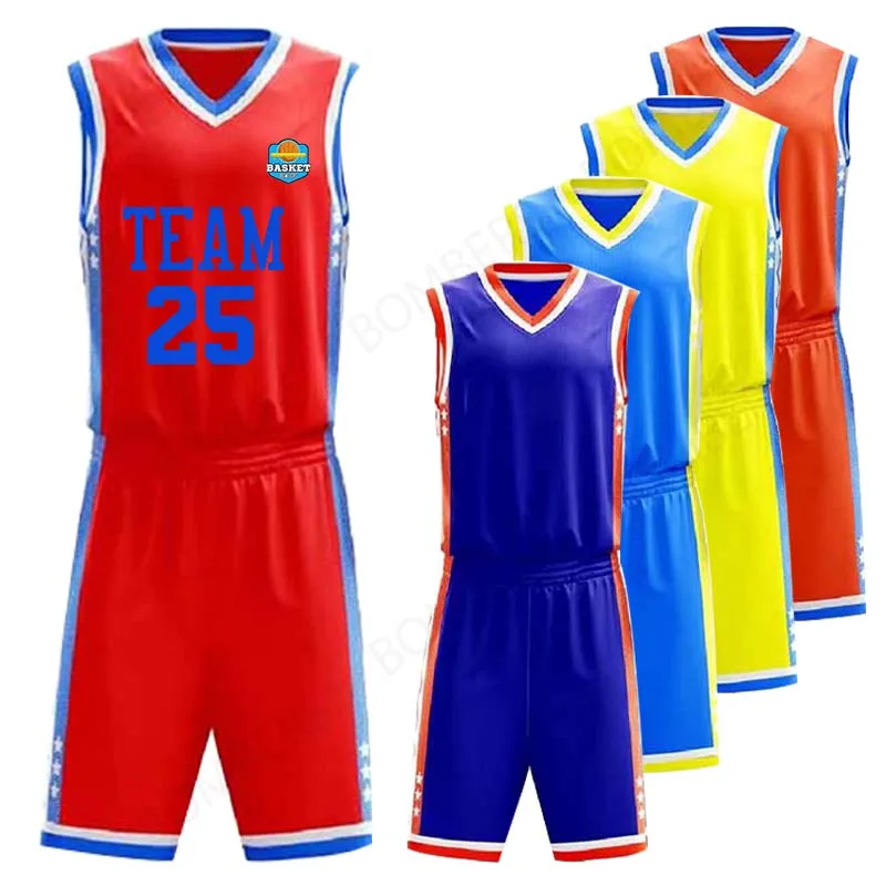 

Jersey Sets Basketball Men Sports shorts shooting sleeveless shirt Basketball Uniforms kits Sports clothing Breathable Youth