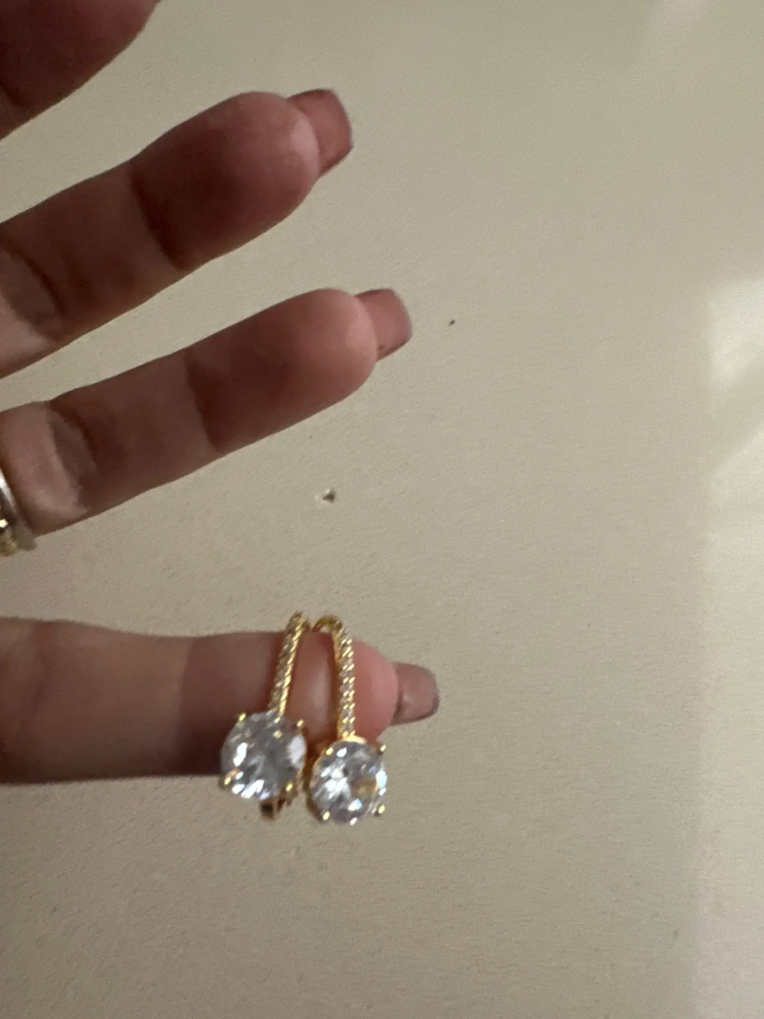 Trendy 14K Gold Plated Earrings with Moissanite photo review