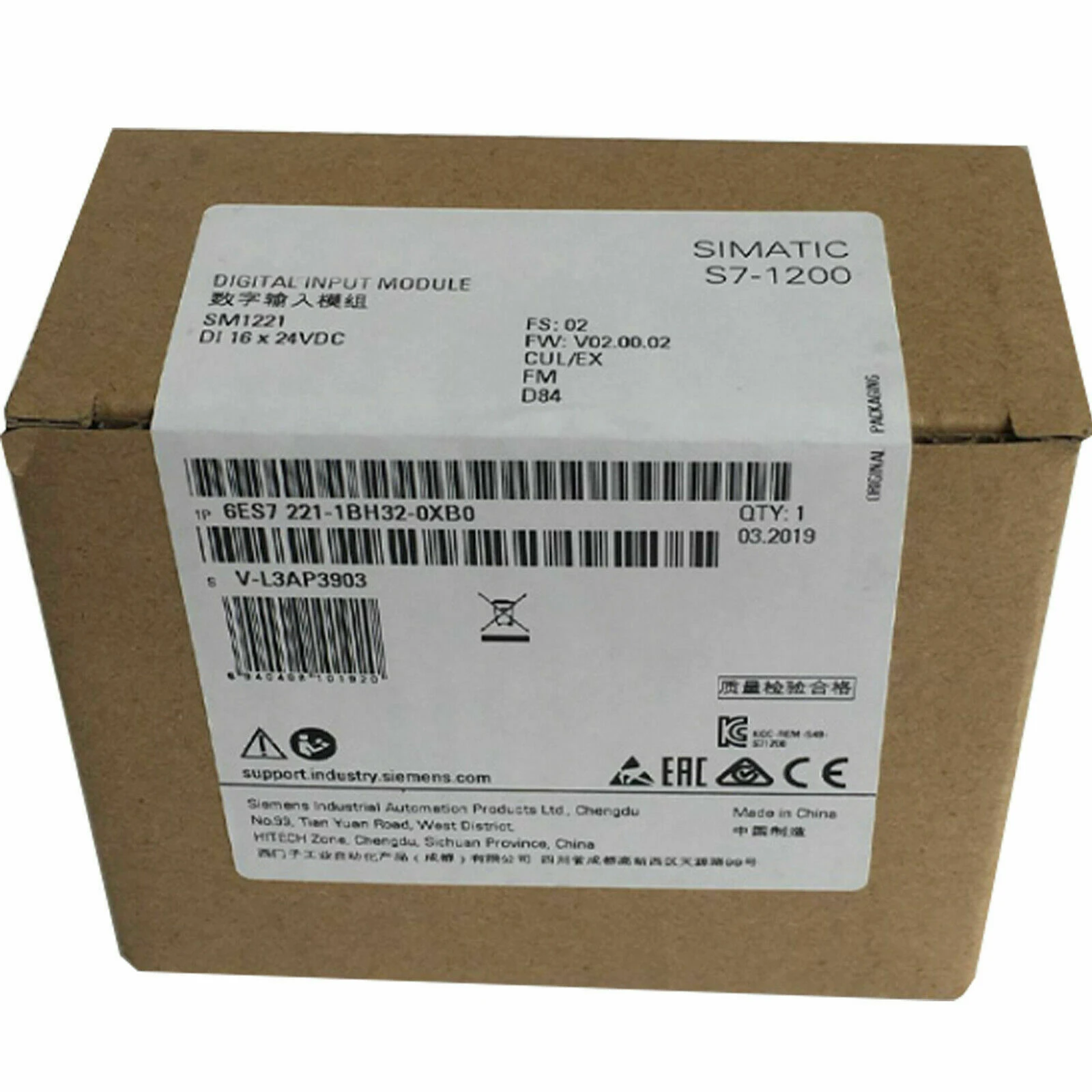 

1 шт. новый оригинальный ПЛК-модуль 6ES7221-1BH32-0XB0