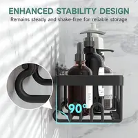 6 - Pack Stainless Steel Adhesive Shower Caddy. Rustproof, with Soap Holder & Large Capacity. Wall - Mounted for Bathroom 2