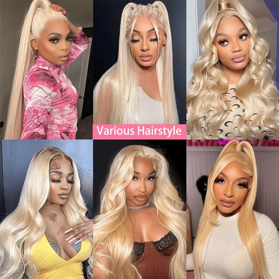 Blonde 613 HD Lace Frontal Wig 13x6 Human Hair Wigs Straight Wig Brazilian For Black Women 30 40 Inch Lace Front Wig 250 Density 6