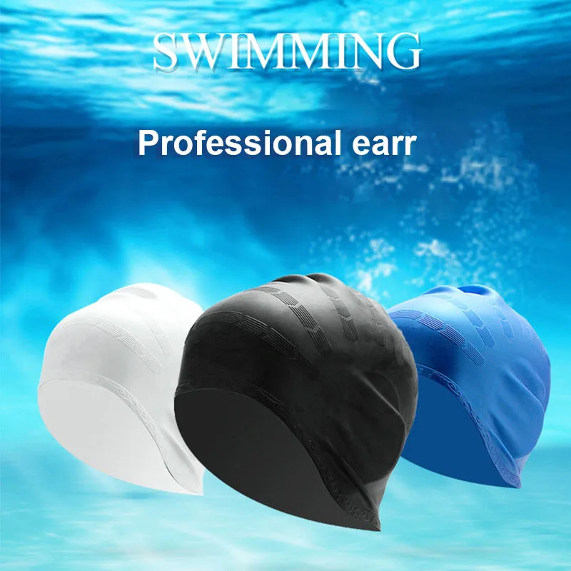 Durable Women Adult Fashion Swim Cap Polyester Swimming Bathing Floral Hat