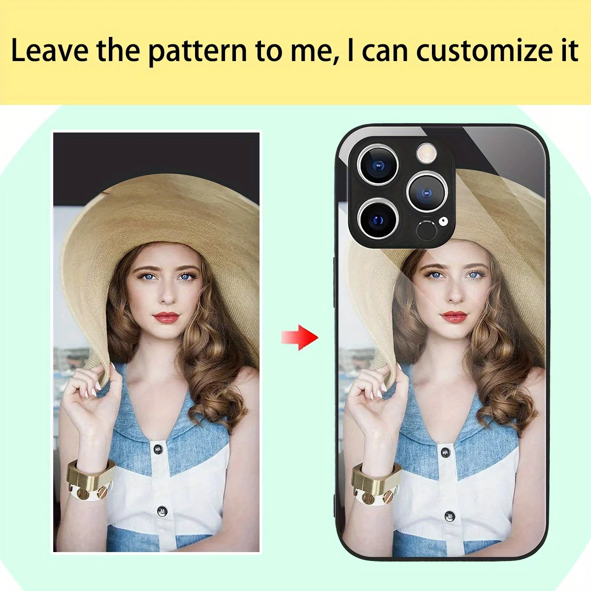 Personalized Mirror Glass Phone Case with Custom Photo and Unique Bumper Design