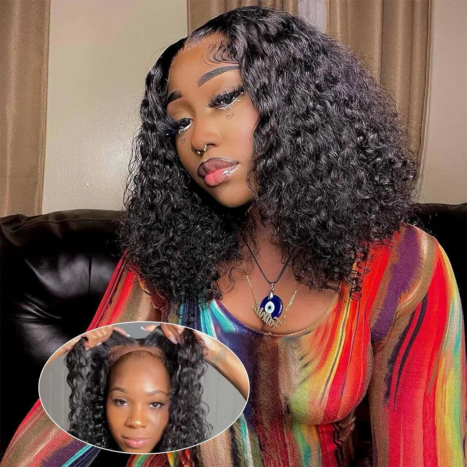 Water Wave Bob Glueless Wet And Wavy HD Lace Frontal Precut Human Wigs Brazilian lace front wig human hair wigs human hair wig front lace wig