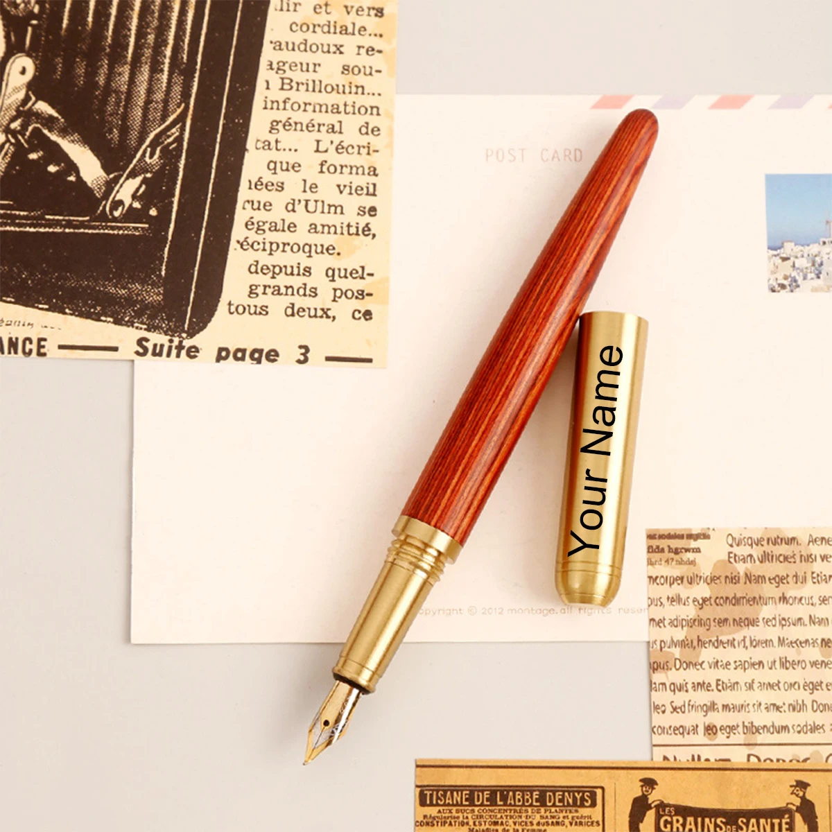 1PC Wooden Fountain Pens, Handcrafted Vintage Luxury Pen,  Business Pen, Smooth Writing for Journaling & Calligraphy,  for Signa - 6
