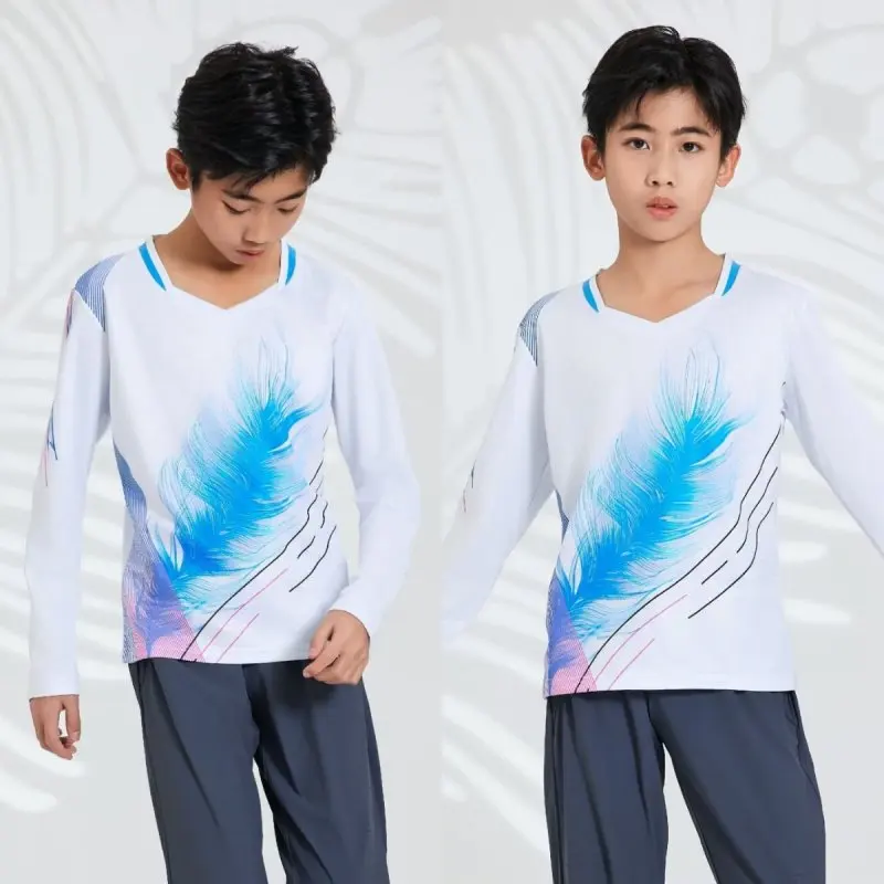 Long Sleeve Badminton Table Tennis Sport T Shirts for Men Women Child