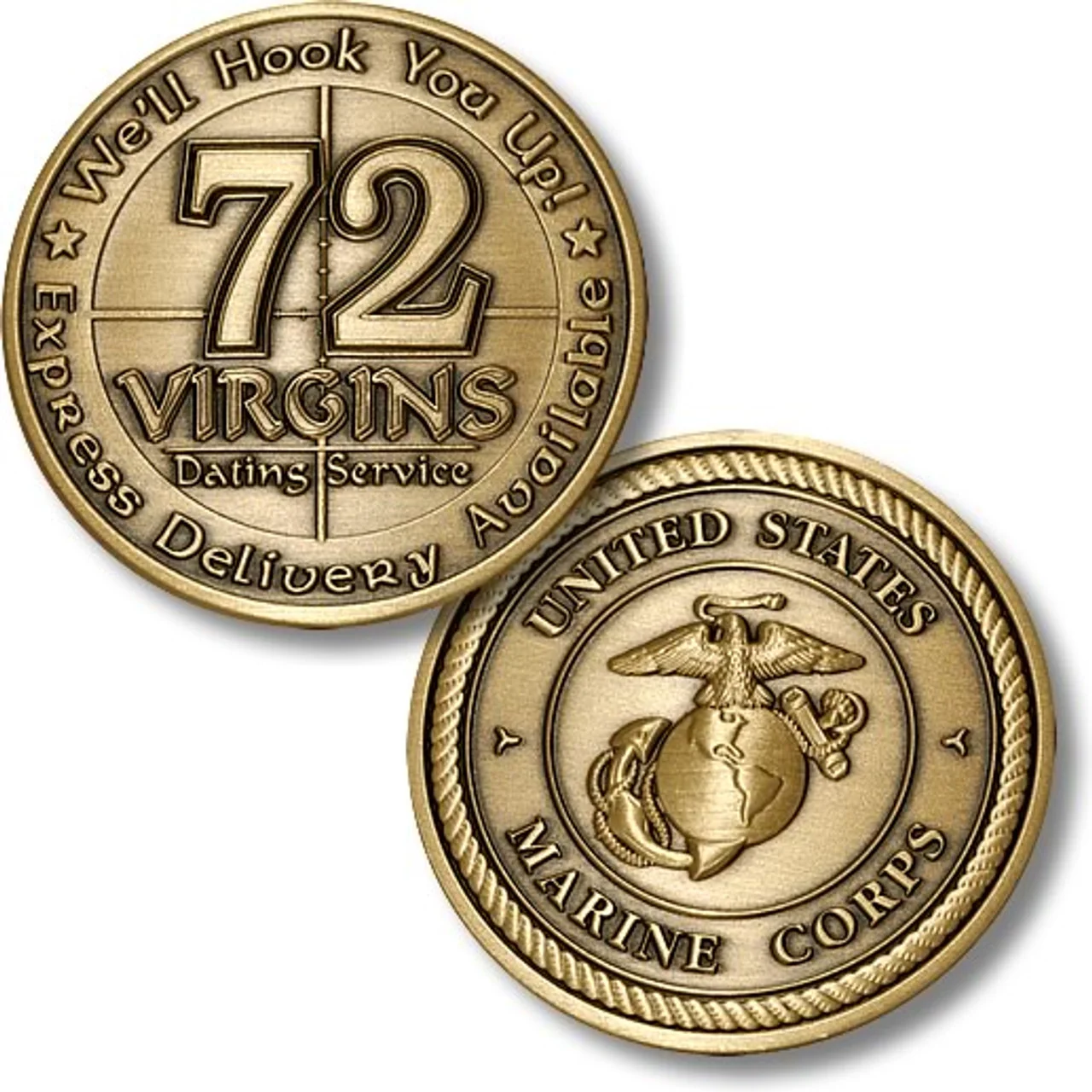 

U.S. Marines 72 Virgins Challenge Coin