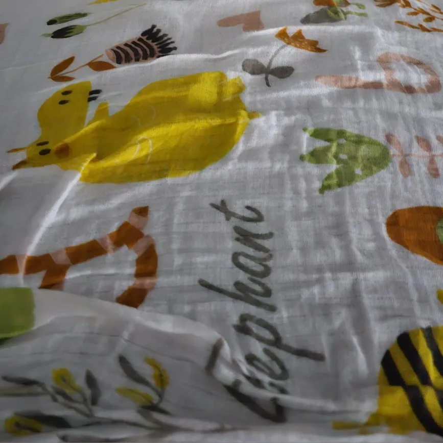 Baby Swaddle Blanket Cotton Soft 2 Layer Muslin Newborn Summer Blankets Quick Dry Kids Bath Towel Baby Stroller Blanket Cover photo review