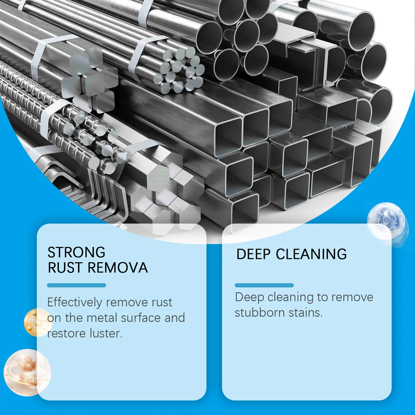 Jue Fish 12pcs Metal Rusts Removal Tablets Car Descaling Anti Rust Surface Polishing Stain Removal Cleanings Derusting Tablets