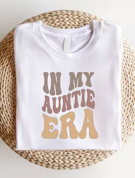 Auntie Graphic Round Neck Shirt, Casual Aunt Short Sleeve Comfort Tee For Women AE18 1