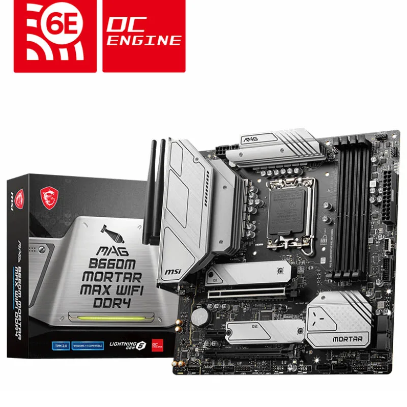 Nuovo Msi Mag B660M Mortaio Max Wifi Ddr4 Lga 1700 Con Scheda Madre Intel B660 Sata 6 Gb/S Micro Atx