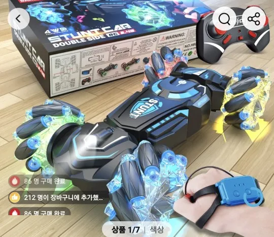 4WD RC stunt car rotation drift 2.4G wireless remote control car children's and boys sound and light toy car photo review