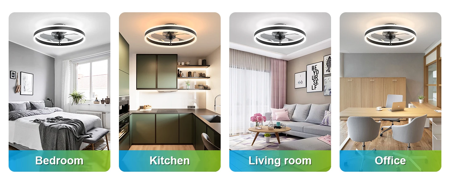 Description Picture 5 of itemSimple LED Ceiling Fan with Light Remote Control Infinite Dimming 6 Levels of Wind Speed Living Room Bedroom chandelier fan