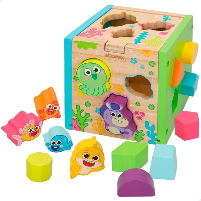 Baby Shark Wooden Activity Cube for Toddlers 1-3