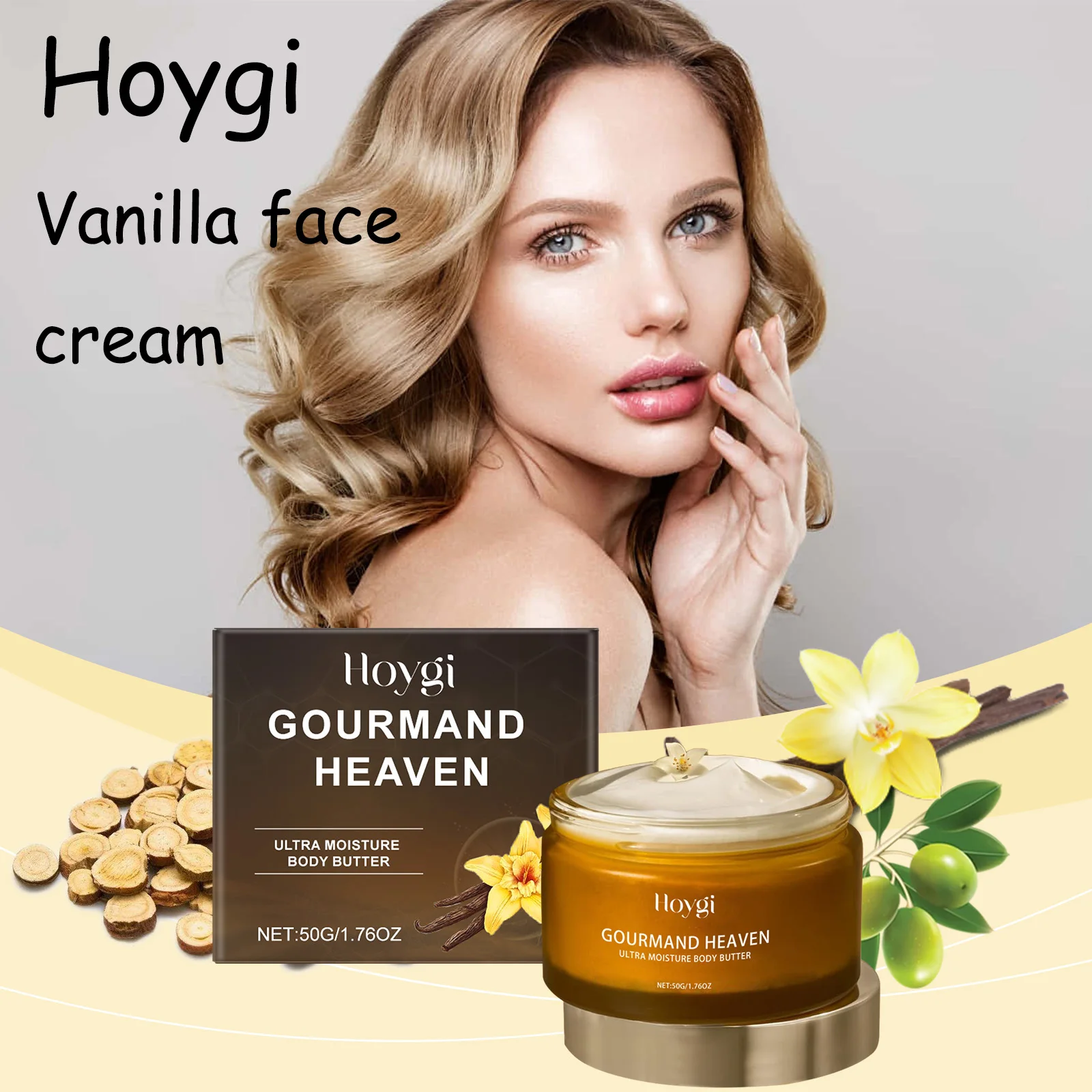 Hoygi Vanilla Body Skin Cream Daily Hydrating Non-greasy Reduce Dryness Smoothing Brightening Skin Tone Body Face Care Cream