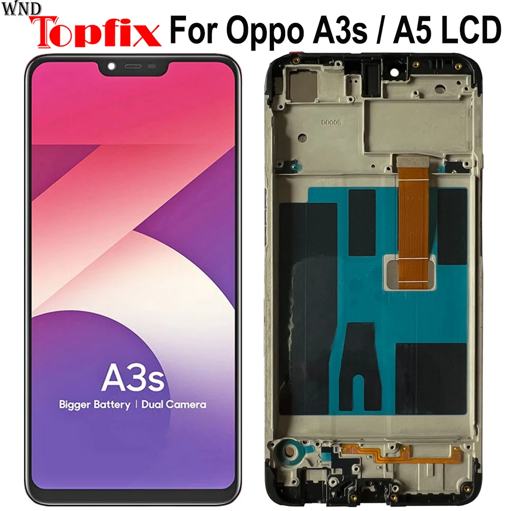

6.2" For Oppo A3s CPH1803 CPH1853 LCD Display Touch Screen Digiziter Assembly For Oppo A5 PBAM00 PBAT00 LCD Display