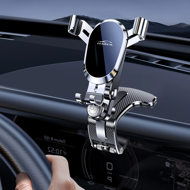 Gravity-Lock Phone Holder Car Support Smart Phone Clip Dashboard Multi-functional Fixed Navigation Bracket Strong Steady