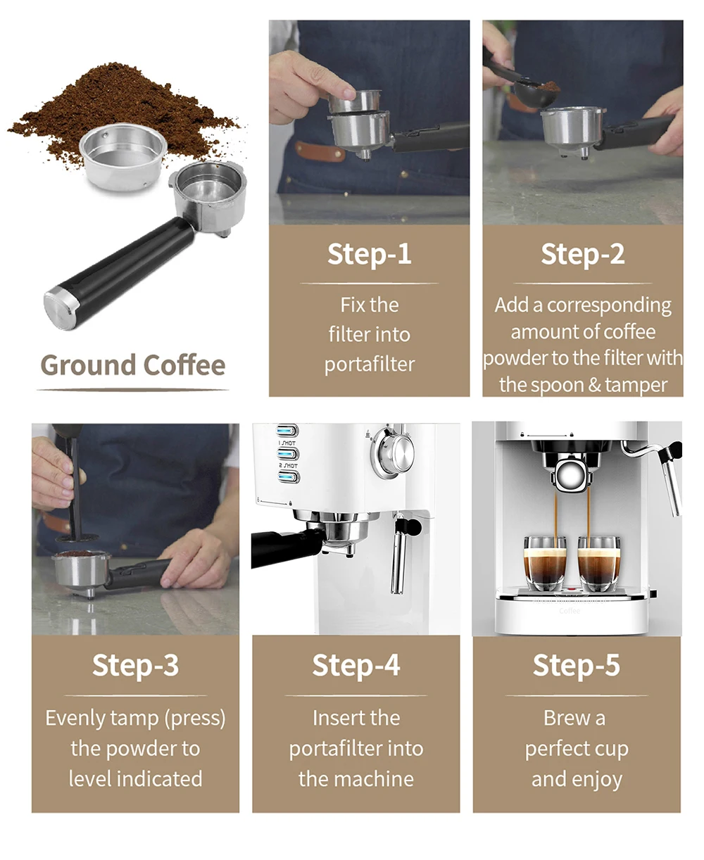 Gevi Espresso Machines 20 Bar Fast Heating Automatic with Foaming Milk