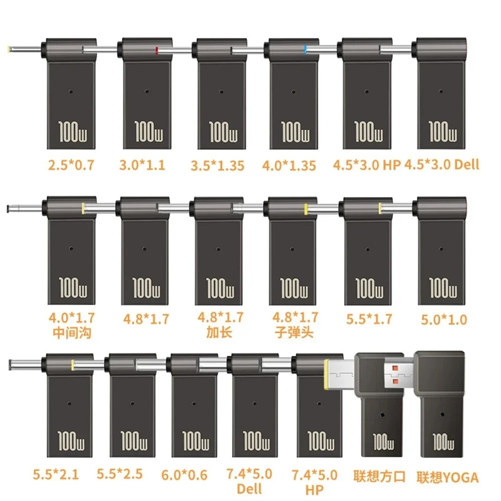 ​ 100W USB 유형 C 고속 충전 어댑터 플러그 커넥터 Dell Asus Hp Acer Lenovo 용 범용 USB C 노트북 충전기 변환기
