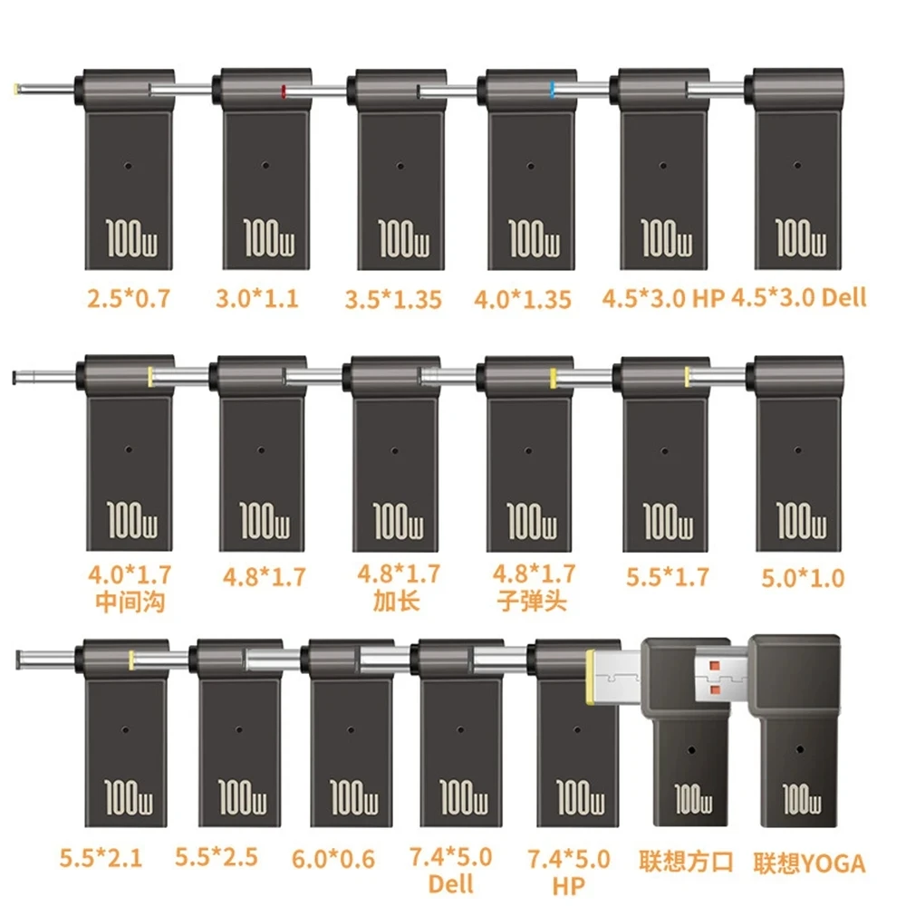 â100W USB Type C Fast Charging Adapter Plug Connector Universal USB C Laptop Charger Converter for Dell Asus Hp Acer Lenovo