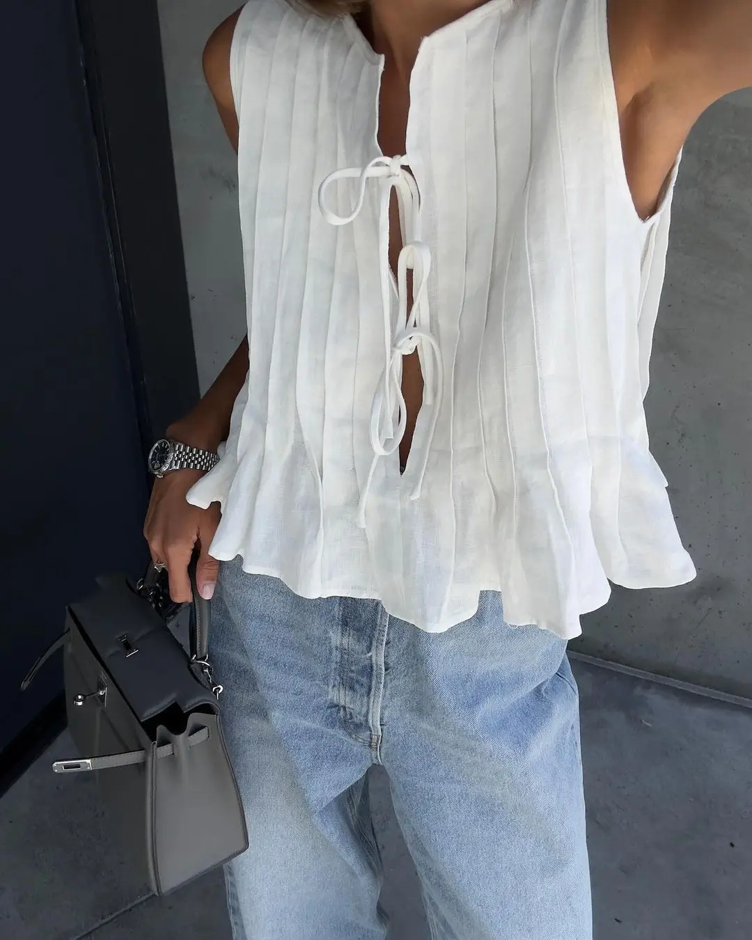 Folded Ruffles Lace Up Top Skirt Suits Women White Elegant O Neck Chic Long Skirts 2 Piece Set Casual Female Outfits Streetwear