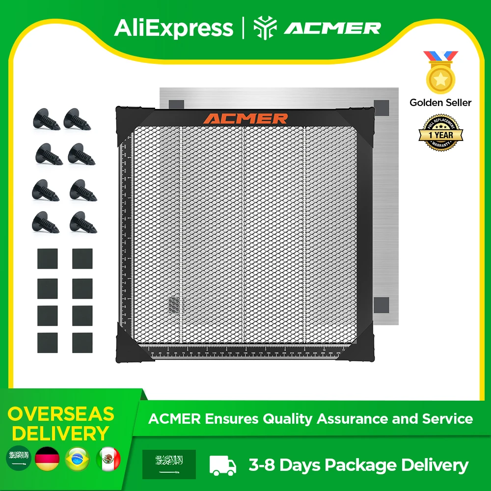 Work table in the shape of a honeycomb with laser from ACMER for CO2 or diode laser cutting and engraving machine 300x300/400x400/...