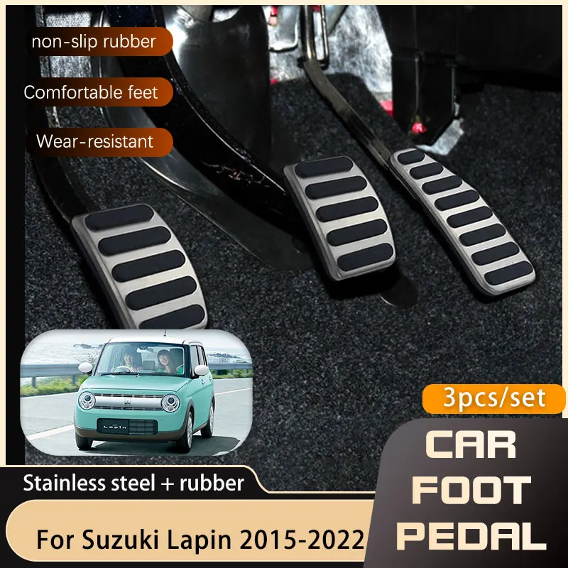 AT MT Car Foot Pedals For Suzuki Lapin Spiano 2015 Stainless Steel Gas Brake Pedal Cover Pads