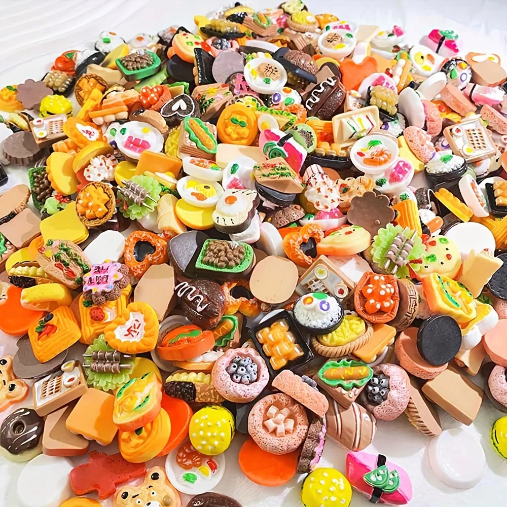30/60Pcs Mini Food Toys Mixed Style Resin Food Dolls Kitchen Pretend Play Mini Food Dolls Diy Accessories For Adults And Teens 6