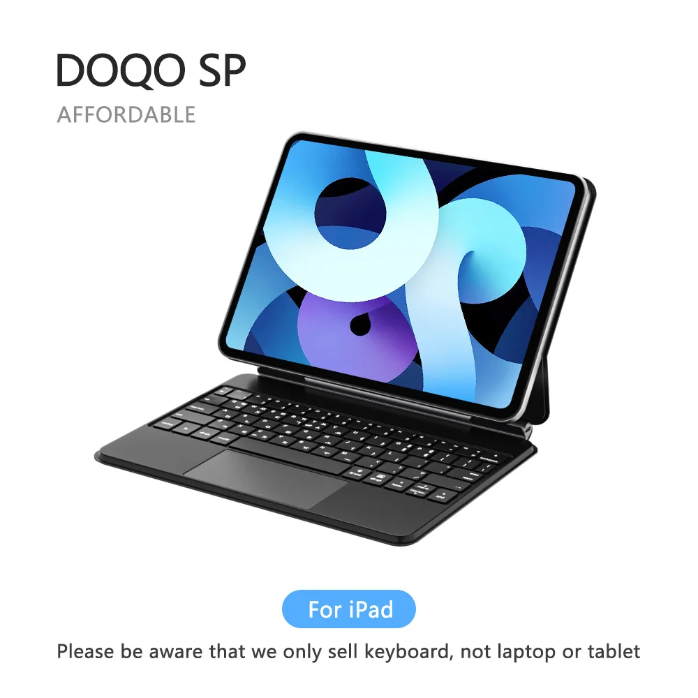 DOQO SP: Magic Keyboard Case Wireless Wite Trackpad Bluetooth For iPad Pro 11inch & iPad Air4 5''10.9inch With 7 Color Backlight