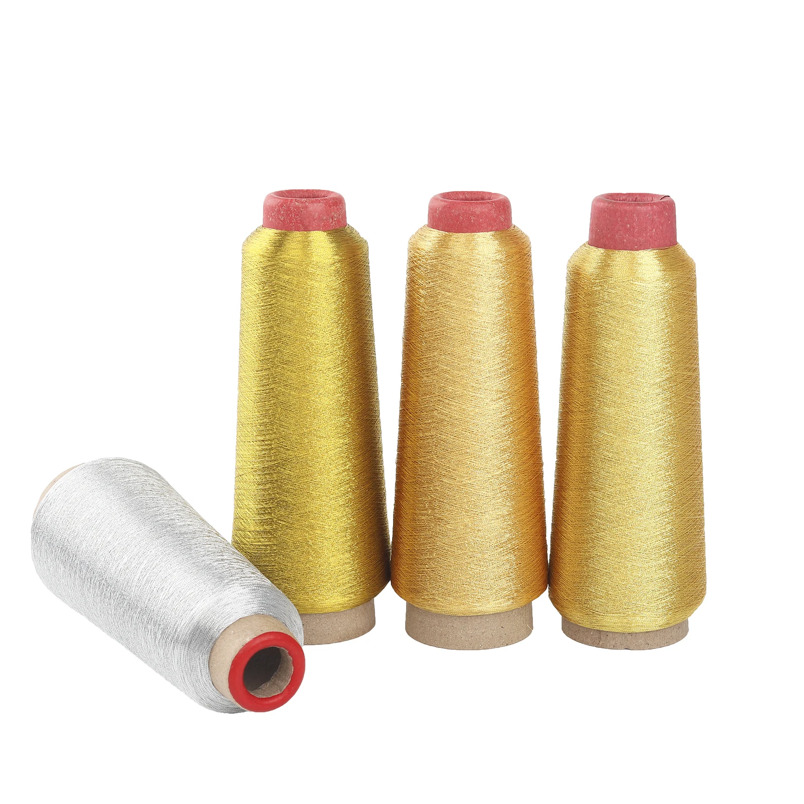 Metallic Yarn 150D 3000M Per Cone Metallic Thread Yarn For Computerized Embroidery Decorative Sewing 28 Shinny and Glittery Colors Available