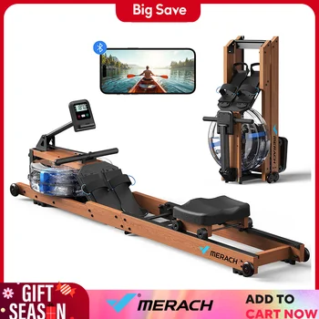MERACH Water Rowing Machines for Home, Foldable Row Machine with 400LBS Weight Capacity, Dedicated Monitor and Comfortable Seat 1