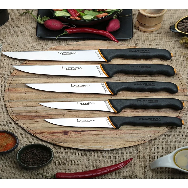 

Kitchen Knife Set 5 Pcs Set Meat Bread Vegetable Fruit Knife Platinum Series High Carbon Stainless Steel Durable Professional