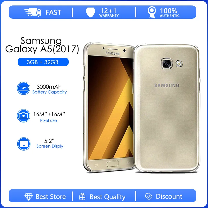 Samsung Galaxy A8 A530F 32GB Unlocked GSM 4G LTE Android Phone w/ Dual 16MP  + 8MP Front Camera - Gold