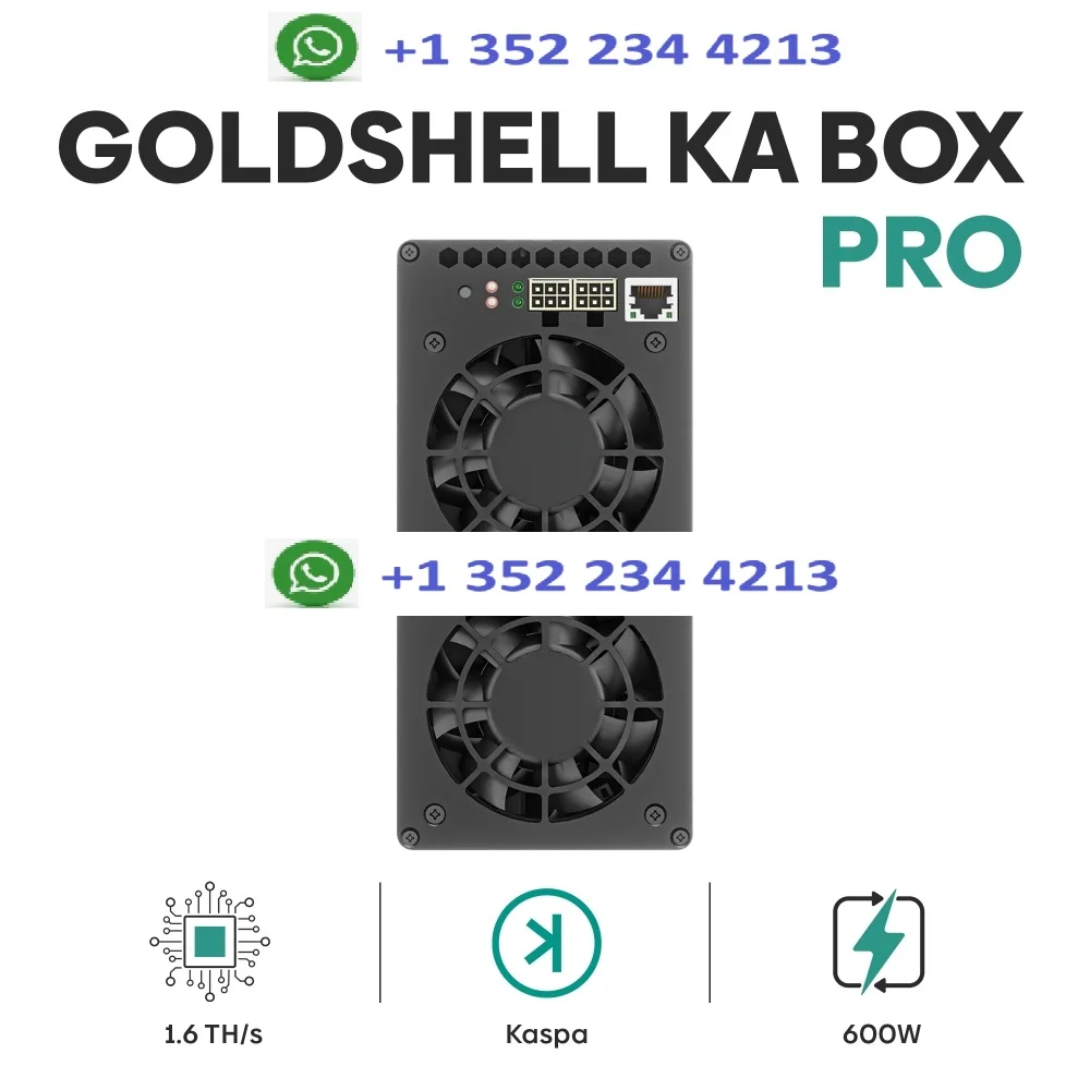 

Купите 3 и получите 2 бесплатно новые goldshell KA BOX Pro kaspa kas miner hashrate 1.6th/S 600 Вт с блоком питания 750 Вт